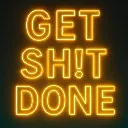 Logo GET SH!T DONE (deutsch)